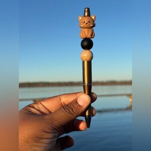 Cute Cat Themed Pen with Gold and Black Accents